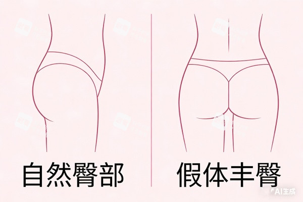 假体丰臀前后对比图